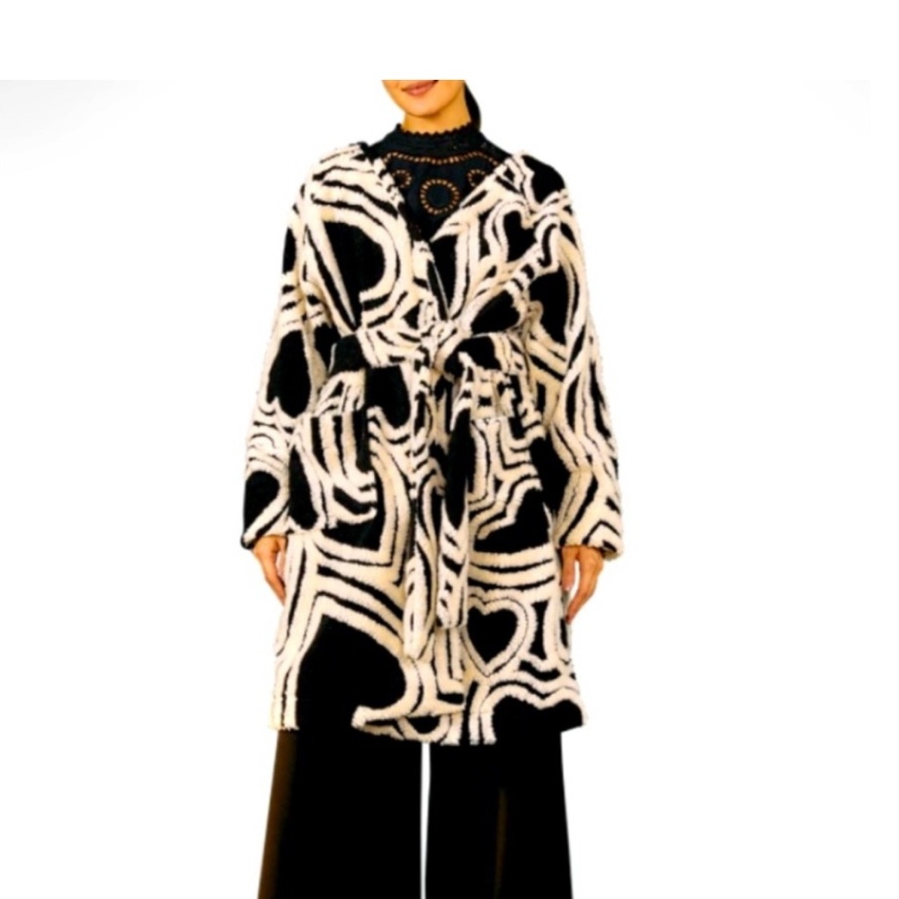 Farm Rio Wild Hearts Wool Blend Coat